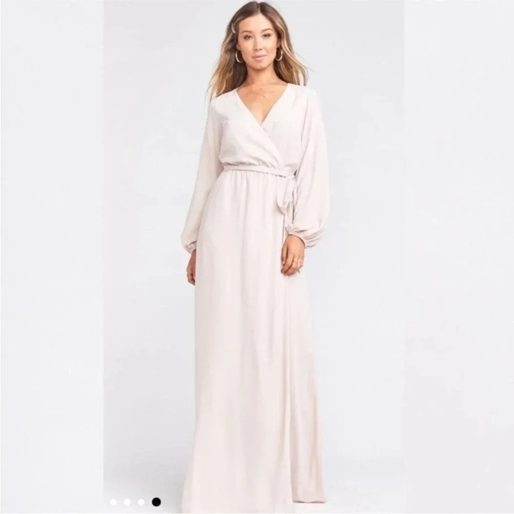 Show Me Your Mumu Lady Long Sleeve Wrap Dress Show Me The Ring Crisp Size XXS